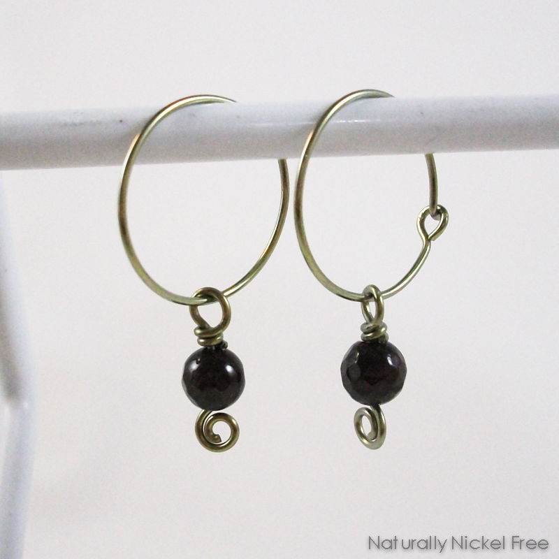 Garnet Hoop Earrings Naturally Nickel Free Garnet Hoop Earrings Product Images Of
