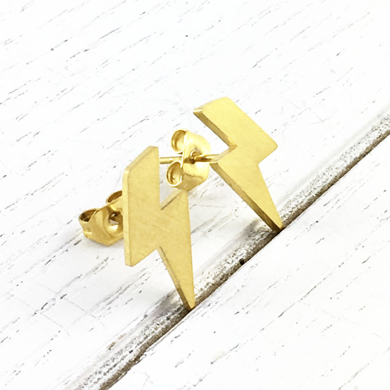 Golden Lightning Bolt Studs Golden Lightning Bolt Studs