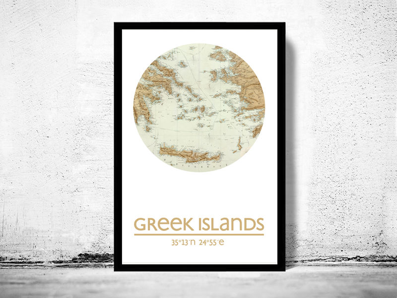 greek islands city poster city map poster print old maps and