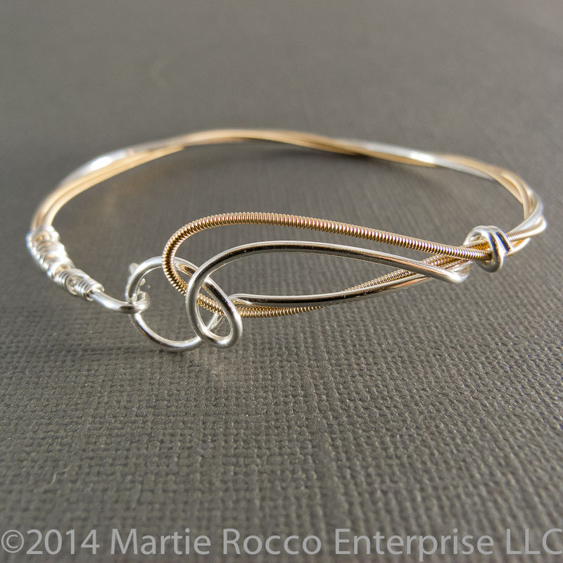 Sterling Silver Guitar String Bracelet With Phosphorous Bronze Sterling Silver Guitar String Bracelet With Phosphorous Bronze Product Images