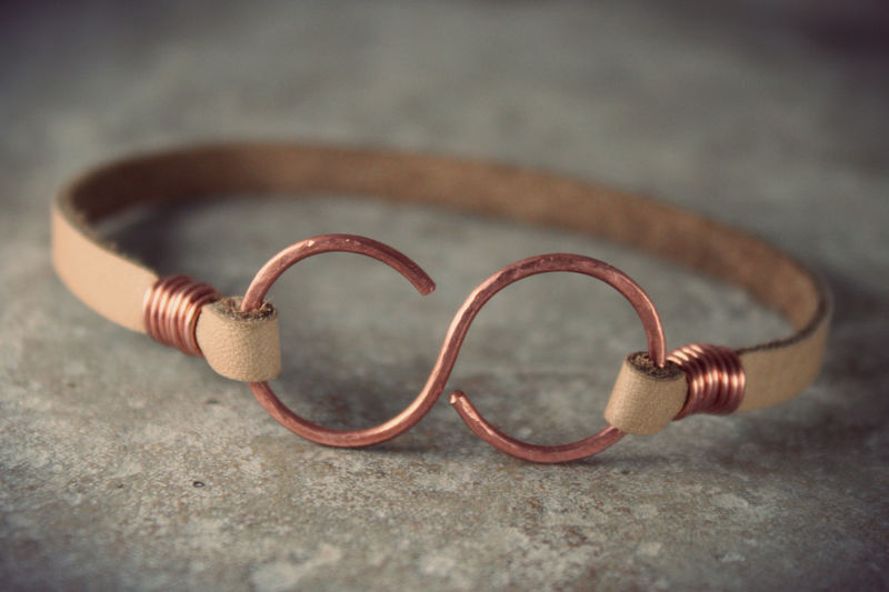 Infinity Bracelet Leather Copper Infinity Bracelet Leather Copper Uni Ankle