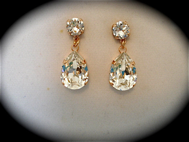 Rose Gold Crystal Teardrop Earrings The Bridal Rose Gold Crystal Teardrop Earrings Product Images Of