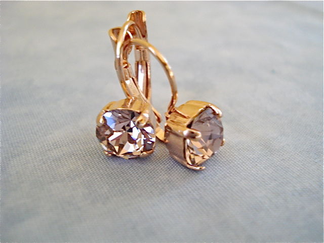Rose Gold Lever Back Earrings Vintage The Crystal Rose Gold Lever Back Earrings Vintage Product Images