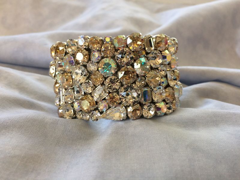 Champagne Swarovski Crystal Wedding Statement Bracelet The Champagne Swarovski Crystal Wedding Statement Bracelet Product Images Of