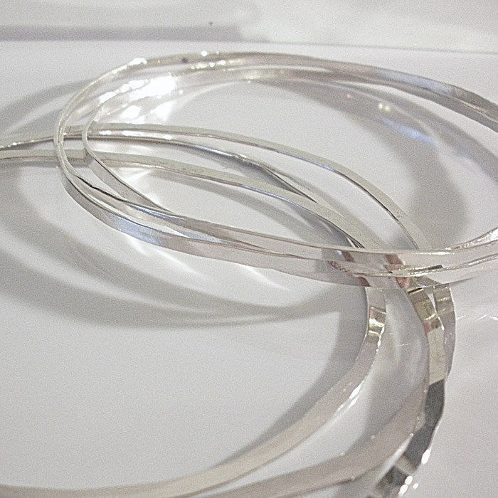 Sterling Silver Bangle Bracelets Set Of Six Sterling Silver Bangle Bracelets Set Of Six Hammered Product