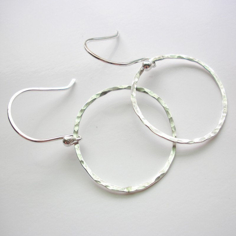 Sterling Silver Hammered Hoop Earrings Circle Hoops Steph Stargell Sterling Silver Hammered Hoop Earrings Circle Hoops Product Images Of