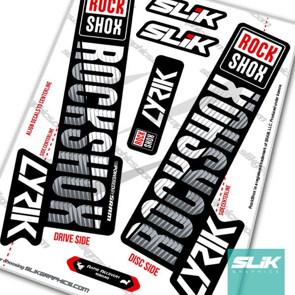 rockshox lyrik 2018 style decals black forks slik graphics