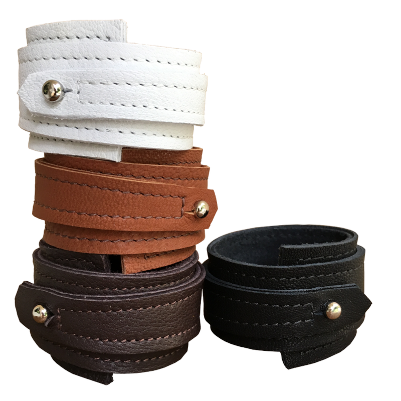 Layered Wedge Bracelet Black Goatskin Mano Bello Layered Wedge Bracelet Black Goatskin