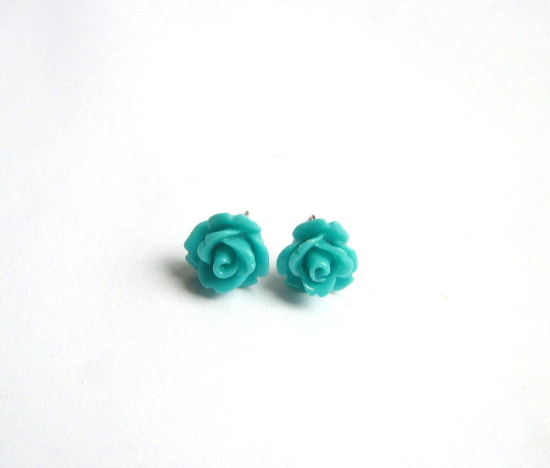 Teal Blue Rose Stud Earrings Cute Flower Jewelry Jpg Bits Off The Teal Blue Rose Stud Earrings Cute Flower Jewelry Jpg Product Images Of