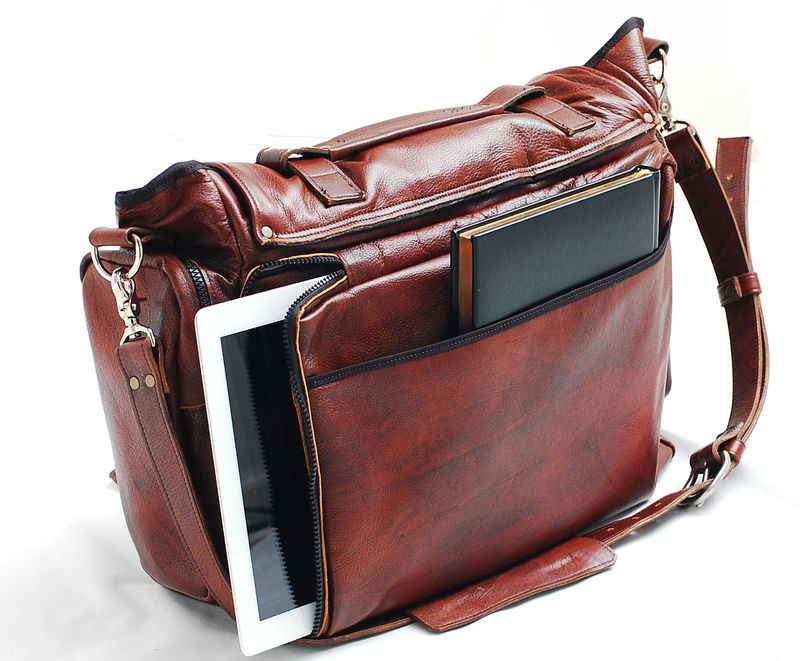 Handmade Leather Messenger Bag 22 Inch Cross Body Laptop Or Mac Book Shoulder In