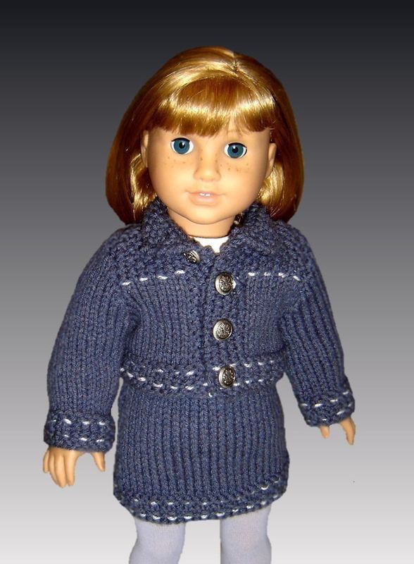 Blue Knit Skirt Fits 18 inch American Girl Dolls