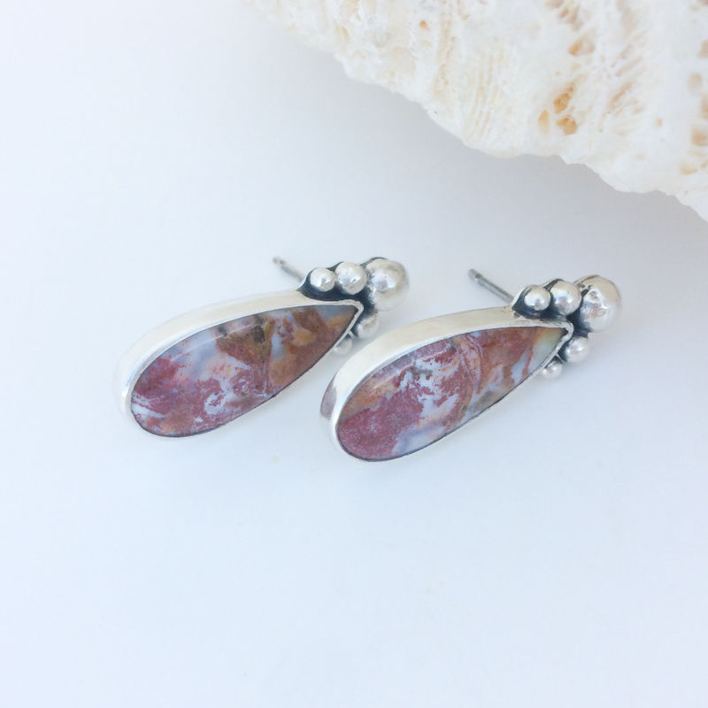 Red Agate Earrings Handcrafted Long Studs Mosaicsmith Red Agate Earrings Handcrafted Long Studs Product Images Of