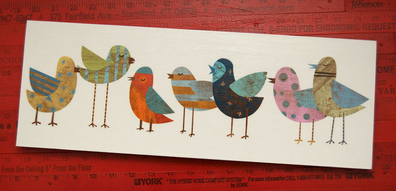Bird Artwork Flock No 1 Art Block 6 X 18 S Nursery 1 Art Block 6 X 18 S Nursery Ready To Hang Print On Wooden Gift For Mom Mother Bird John W Golden