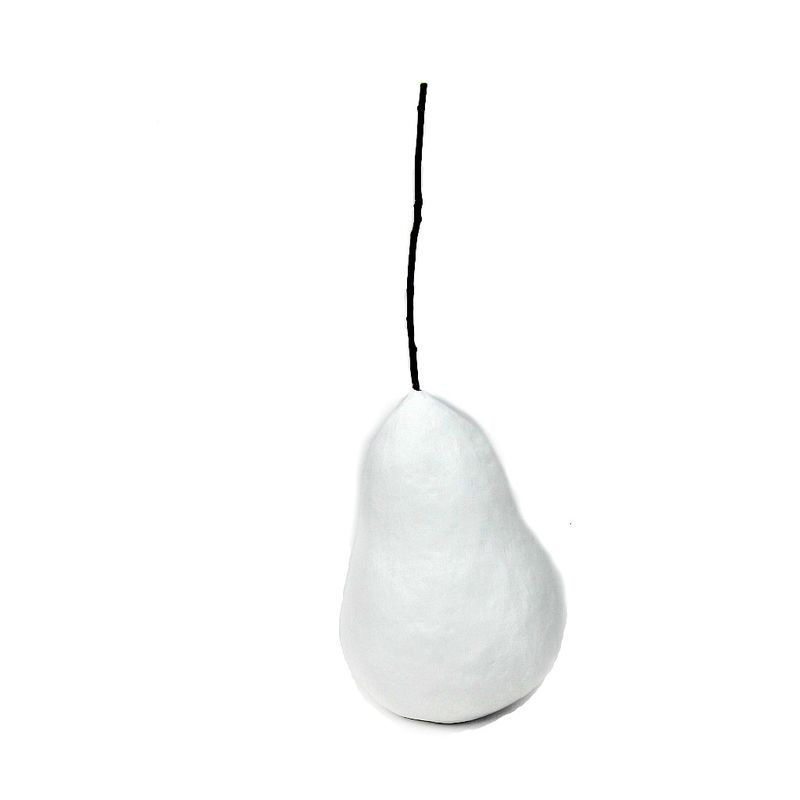 Giant White Minimalist Abstract Paper Mache Pear Sculptures Made To Order Created By Renée