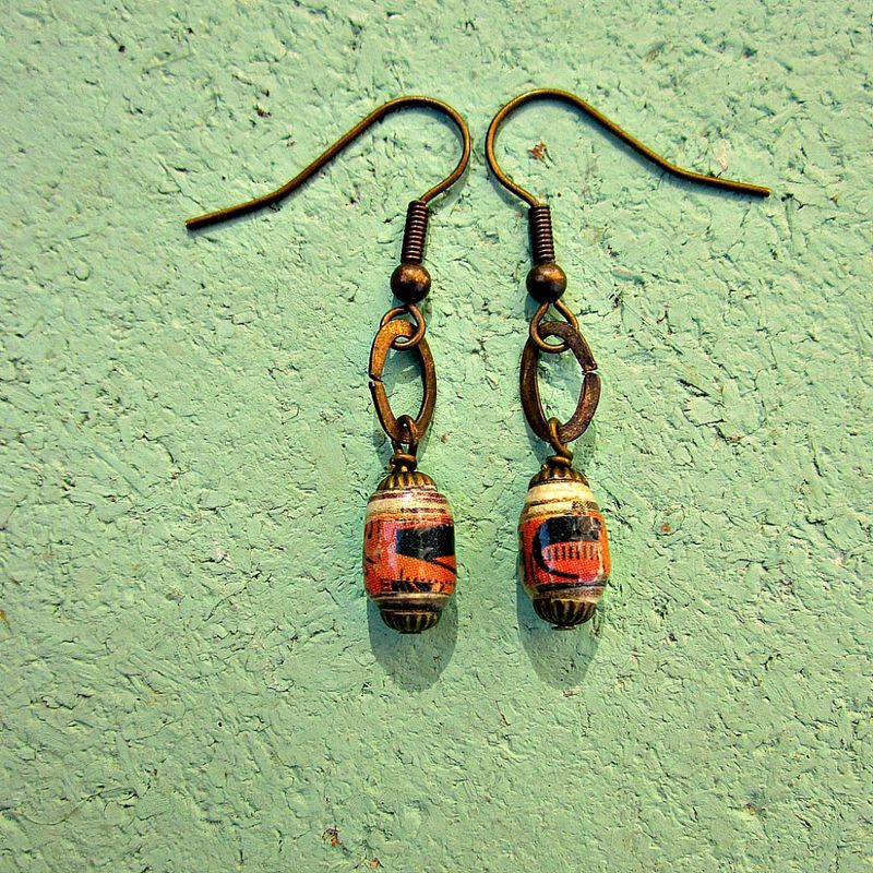 Dangle Earrings With Handmade Paper Beads Tearsheets Created By Renée Dangle Earrings With Handmade Paper Beads Tearsheets Product Images Of