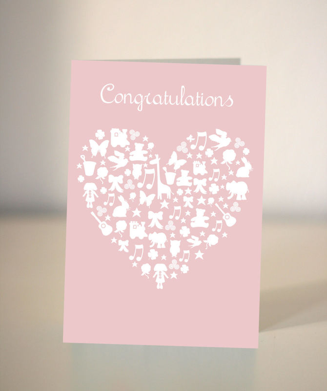 New Baby Card It S A Girl Congratulations Card Dickens Ink