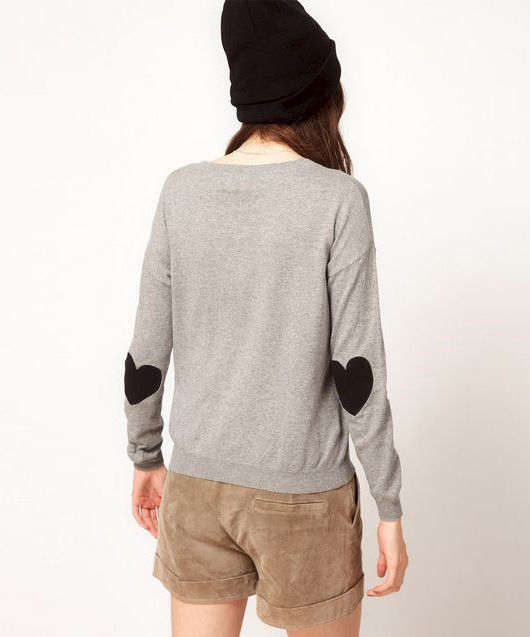 heart elbow patch sweatshirt