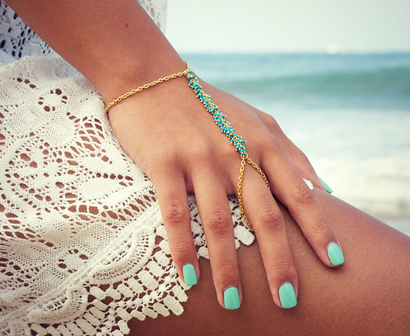 Lovmely Hand Chain Bracelet Turqouise Or C Lovmely Hand Chain Bracelet Turqouise Or C Product Images Of