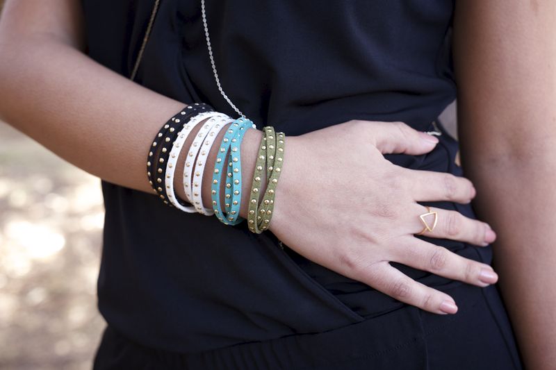Leather And Studs Wrap Bracelet Leather And Studs Wrap Bracelet