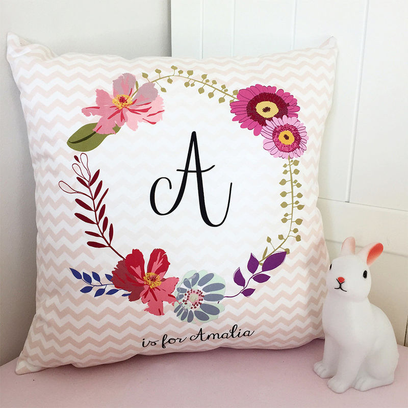 Fl Monogram Cushion New Baby Gift Fl Monogram Cushion New Baby Gift Personalised Nursery