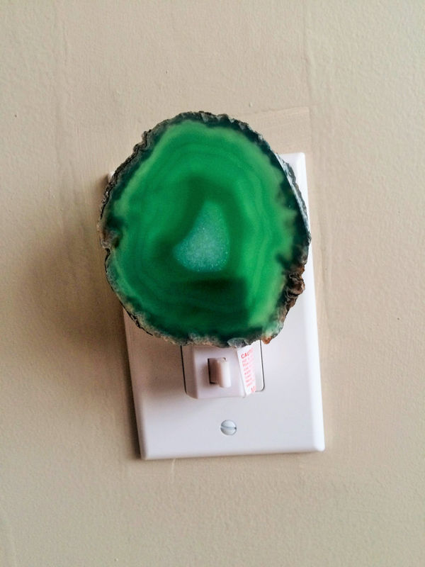 Green Agate Geode Night Light Slice Nightlight Green Agate Geode Night Light Slice Nightlight Natural Gold