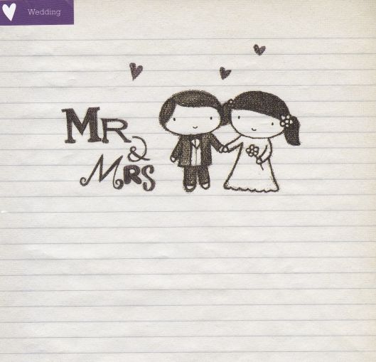 mr and mrs wedding card karenza paperie