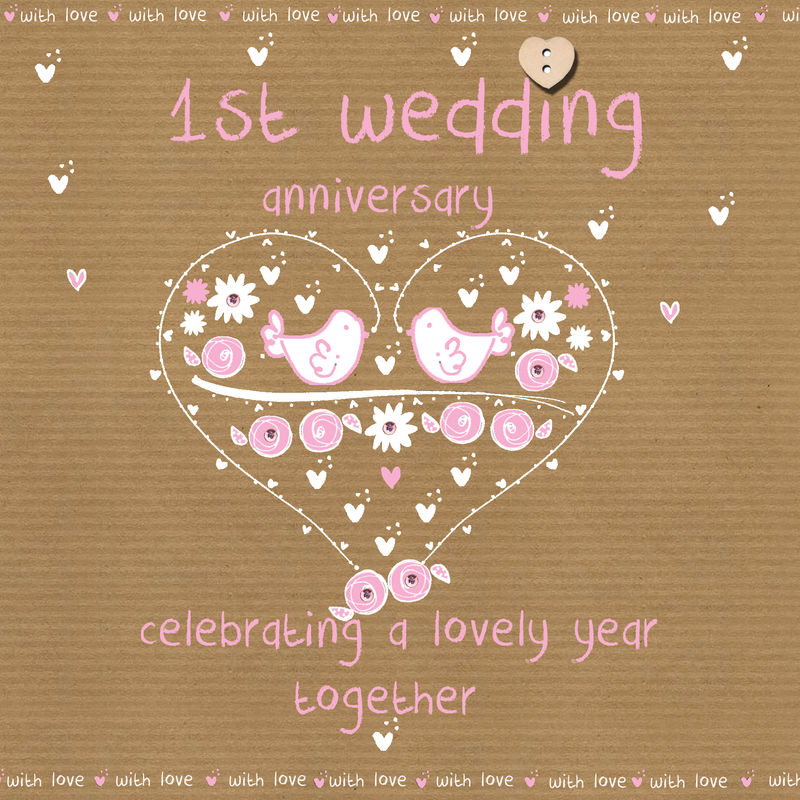 First Wedding Anniversary Card Karenza Paperie