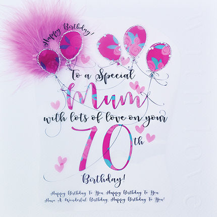 handmade mum 70th birthday card large luxury birthday card