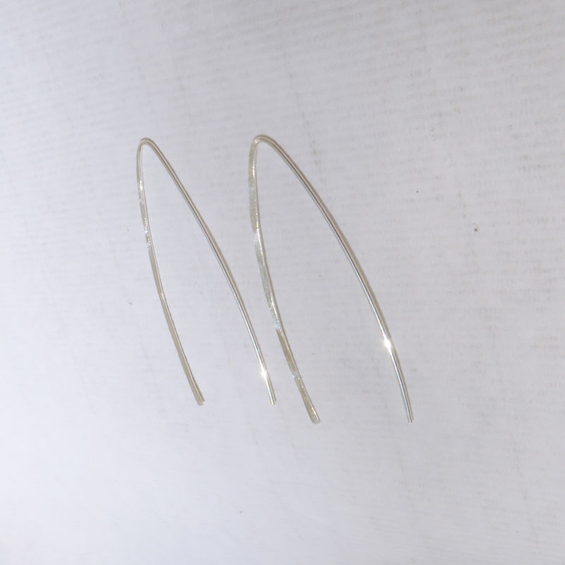 Sterling Silver Wishbone Earrings Made Of Hammered Argentium Sterling Silver Wishbone Earrings Made Of Hammered Argentium